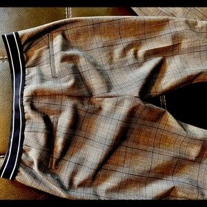 Plaid basic fitted pants